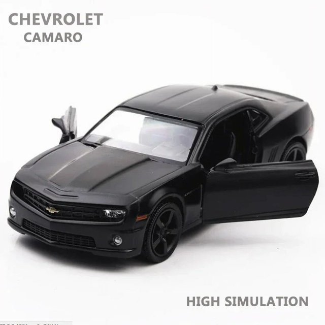1:36 Chevrolet Camaro High Simulation Alloy Model Car Metal Sedan Die Casting Collection Toy Car Boy Toy Children Gift Matte Black boxed