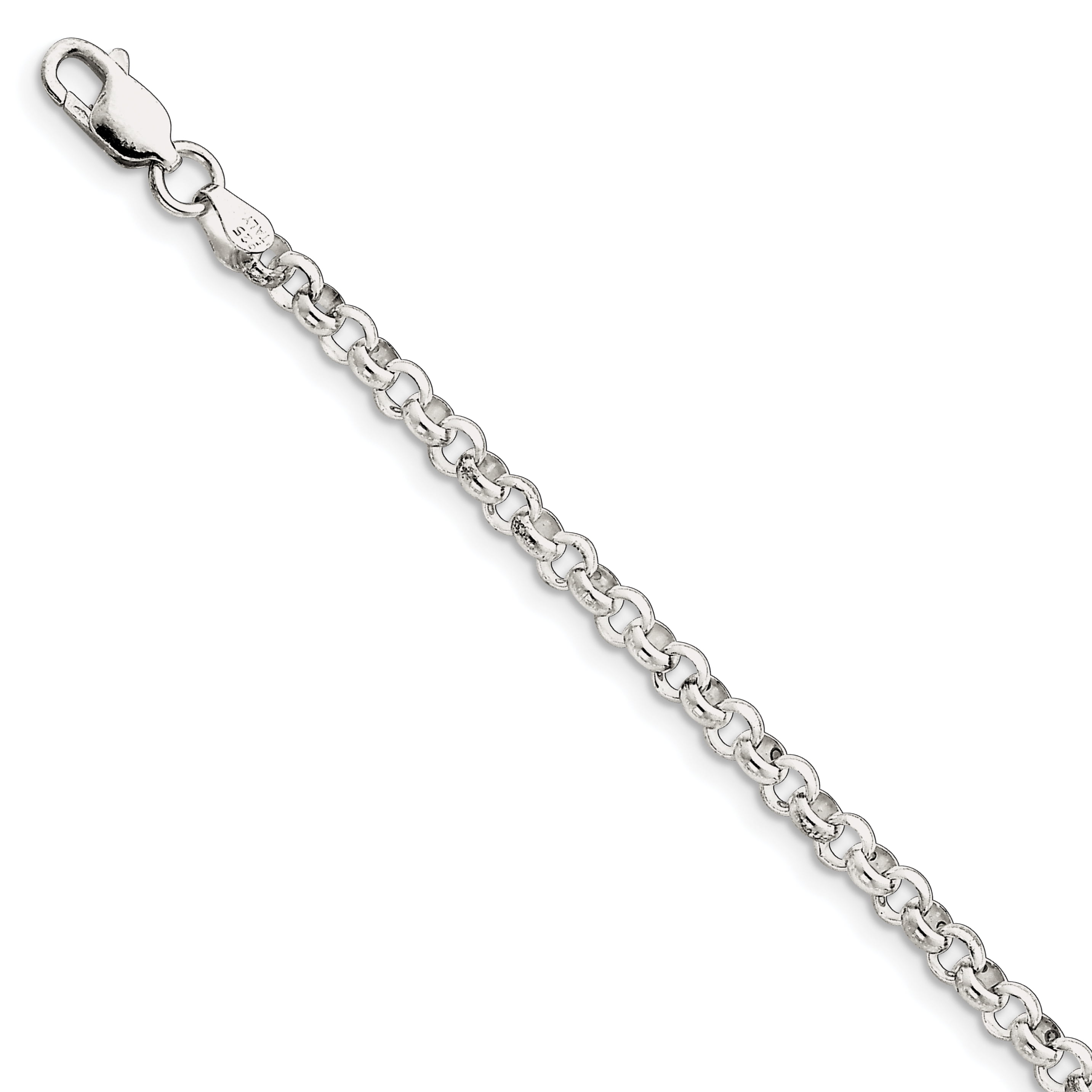 Goldia Sterling Silver 4.75mm Diamond-Cut Rope Chain Bracelet
