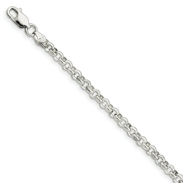 925 Sterling Silver 4.75mm Demi-Rond Bracelet de Chaîne Rolo