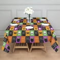 thumbnail image 3 of Halloween Patchwork Icons Pattern Square Tablecloth,Waterproof Square Table Cover,Wipeable Spillproof Washable Table Cover for Home Kitchen Party Decor 52"x52"(132x132cm), 3 of 6