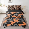 thumbnail image 2 of Feelyou Grey Orange Camouflage Twin Bedding Sets 7pcs, Camo Abstract Bedding Comforter Set, 2 of 8