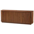 thumbnail image 4 of Sideboard Storage Cabinet TV Stand with wave pattern Buffet Cabinet Wooden Vertical Striped Cabinet for Kitchen/Bedroom/Entryway. Walnut, 64''W x 15''D x 24''H., 4 of 8