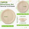 thumbnail image 2 of 75 Pcs Compostable Paper Plates and Bowls Set 7 Inch 9 Inch Disposable Plate 12oz Biodegradable Bowls for 25 Guests Party Dinner Party Supplies Bulk, 2 of 4
