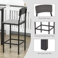 thumbnail image 6 of HOMCOM Industrial Counter Height Bar Table Set for 4, Square Kitchen Table and 4 Chairs with Footrest, Metal Legs, Breakfast Table Set for 4, Gray, 6 of 9