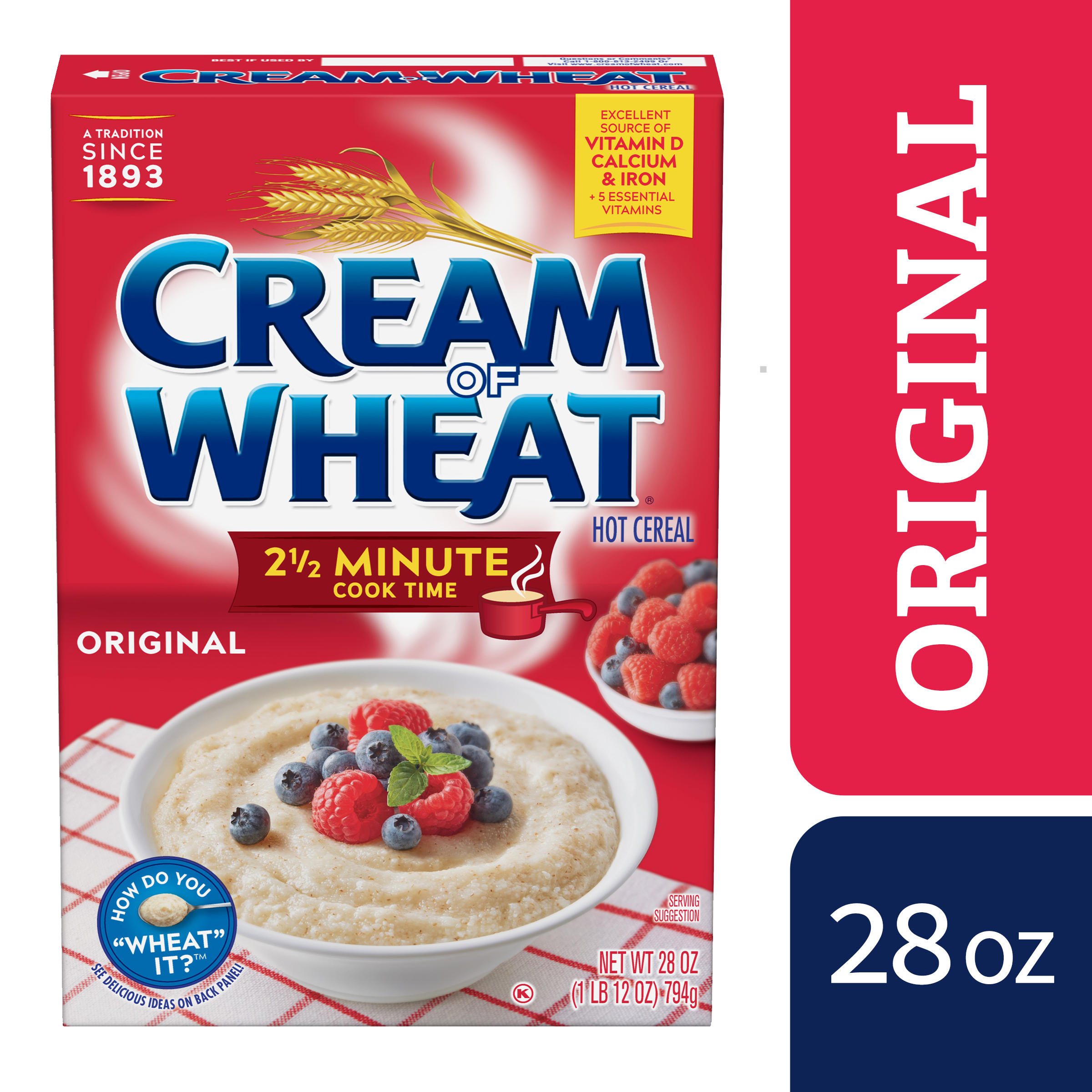 Cream Of Wheat Original Hot Cereal Kosher 28 OZ Box 2 5 Min 