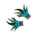 thumbnail image 4 of Muñequeras de plumas Yinane Floral Azul, 4 of 8