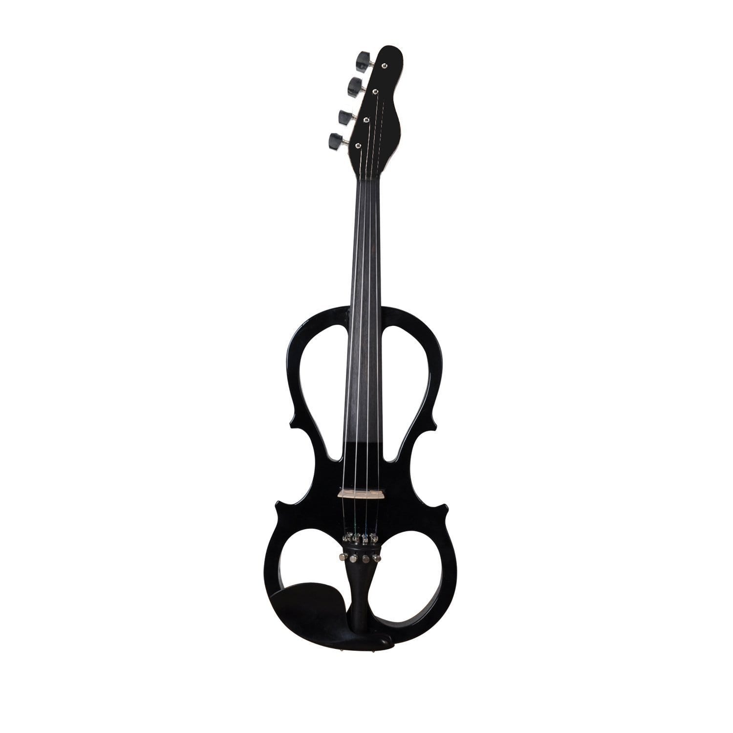 Le'Var VLNBLACKNIGHT Electric Violin, Black w/ Headphones, Bow, and Case