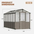 thumbnail image 5 of Clouddwell 6x12 FT Wooden Greenhouse, Polycarbonate Panels with Automatic Roof Vent & Lockable Door, Outdoor Walk-in Garden Greenhouse, Gray, 5 of 10
