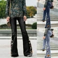 thumbnail image 3 of Kardashian Jeans,Women High Waisted Denim Stretch Slim Wide Leg Pants, 3 of 7