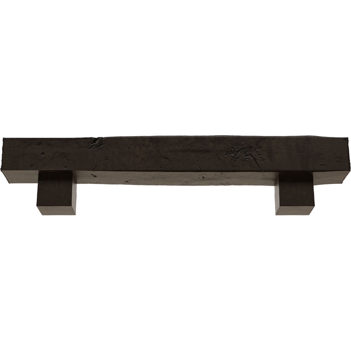 Ekena Millwork 4"H x 8"D x 48"W Knotty Pine Faux Wood Fireplace Mantel Kit w/ Alamo Corbels, Premium Walnut