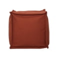 thumbnail image 1 of Ilios Innova | Taburete cuadrado tapizado en tela color terracota, diseño minimalista multifuncional, asiento o reposa pies., 1 of 9