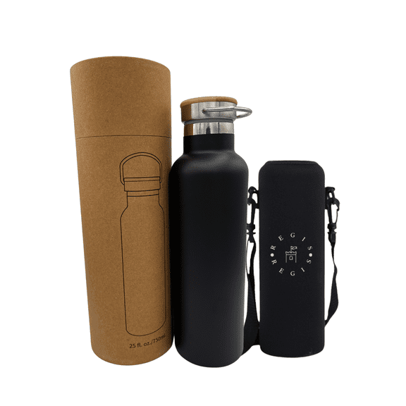 The Regis Stainless Steel Sports Water Bottles 25oz BLACK
