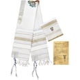 thumbnail image 5 of Holy Land Market Grafted IN - Messianic Christian Prayer Shawl/Tallit Prayer Shawl - Creation and Restoration Talit (All White / Gold), 5 of 6