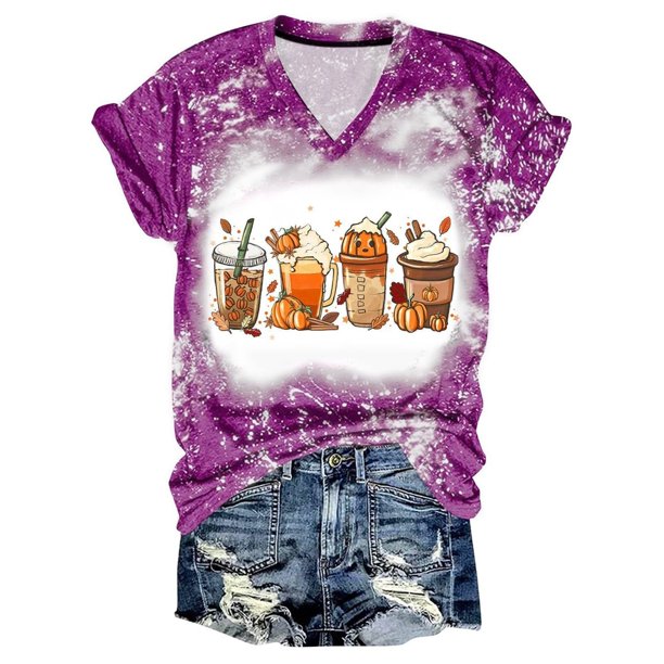 Fiudx Ropa de Mujer Camiseta Estampada a La Moda para Mujer, Blusa de Manga Corta, Tops Informales con Cuello Redondo