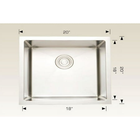 20-in. W CSA Approved Chrome Laundry Sink With Stainless Steel Finish And 18 Gauge