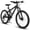 Black-Blue, variant on HappyToysWorld 24 Inch Mountain Bike with Dual Full Suspension & 21 Speeds, Front and Rear Disc Brakes, High-Tensile Steel Frame for Men and Women, Outdoor Riding