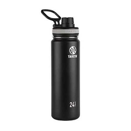 Takeya 50041 Originals Vacuum-Insulated Stainless-Steel Water Bottle, 24oz, Black, 24 oz