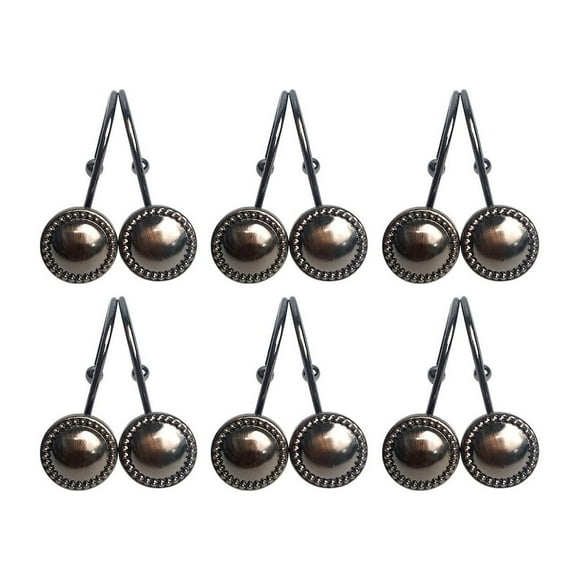 CEHVOM Shower Curtain Hooks Rings, Rustproof Metal Shower Curtain Rings For Bathroom Shower Rods Curtains, 12pcs Clearance
