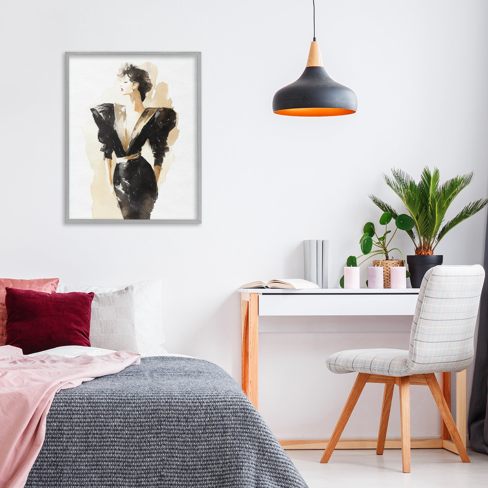 Stupell Industries Timeless Velvet Attitude Gray Framed Giclee Art, design by Svetlana Aleynikova