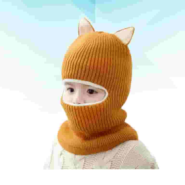 Baby Autumn Winter Face Mask Windproof Wool Hat With Scarf Baby Autumn Winter Face Mask Windproof Wool Hat With Scarf
