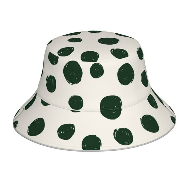 Balery Abstract Green Polka Dot Sombreros para el sol para hombre y mujer, sombrero de pescador con UPF 50+