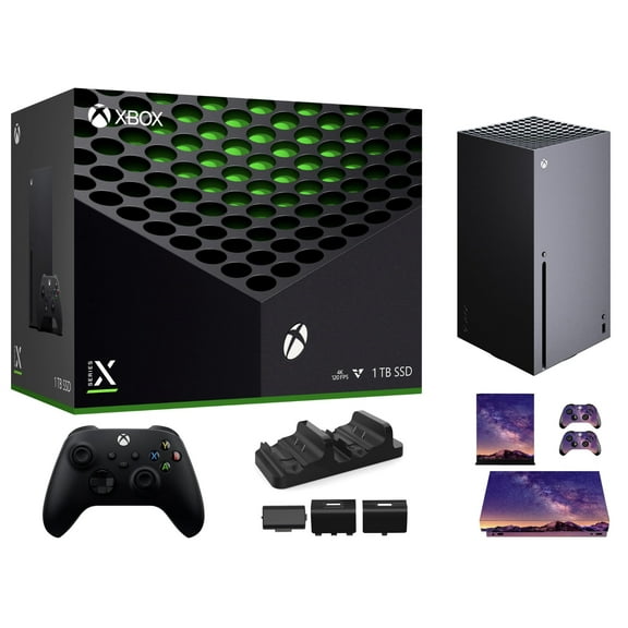 2024 Microsoft Xbox Series X 1TB SSD Console   1 Wireless Controller, 16GB RAM, 8X Cores Zen 2 CPU Gaming, 4K UHD Blu-Ray, 8K HDR, WiFi   Controller Charging Dock   Console&Controller Skins