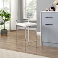 thumbnail image 3 of Home Square 25.25" Chrome Counter Stool in Soft Gray - Set of 2, 3 of 8
