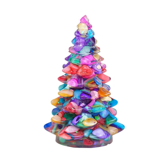 geerera Natural Crystal Christmas Tree, Handmade Tree with Colorful Gravel and Glue, Holiday Decoration for Home, Office, Gift