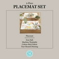 thumbnail image 6 of Martha Stewart Amber Floral Fabric Placemat Set 4-Pack, Yellow/Coral, 13"x17.5", 6 of 8