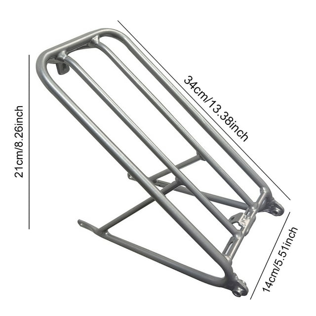 PODAY Foldable Bicycles Aluminum Alloy Rear Shelf Bikes Back Racks with Wheels Riding Luggage Accessory Replacement for Brompton Type 2
