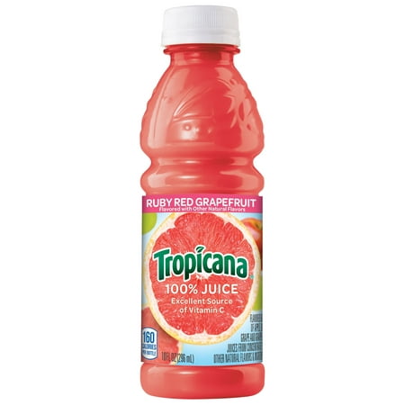 (24 Bottles) Tropicana Ruby Red Grapefruit Juice, 10 fl