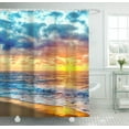 thumbnail image 4 of Beach Shower Curtain Sets for Bathroom, Sunrise Sunset View Scene Shower Curtain Seashore Summer Coastal Seaside Seascape Bathroom Curtains Waterproof with Hooks 70X70IN, 4 of 4