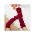 thumbnail image 6 of INSPIRE CHIC Women's Velvet Elbow Length Full Finger Evening Glove for Elegant Formal Dark Red, 6 of 6