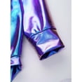 thumbnail image 7 of Hansber Toddler Baby Girls Shiny Metallic Long Sleeve Romper with Bow Headband for Birthday Party Outfit Blue 0-6M, 7 of 7