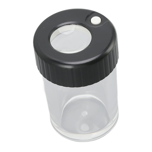 Magnifying Lighted Jars, USB Charging Port Portable Acrylic Shell Odor Proof Magnifying Jar with LED Light for Home White,Black,Purple