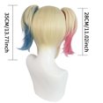 thumbnail image 3 of Peluca de cosplay Harleys Quinn de pelo sintético de 35 cm para Halloween, 3 of 3