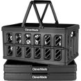 thumbnail image 1 of Cesta de la compra CleverMade, obsidiana plegable, 24 L, 3 unidades, 1 of 8