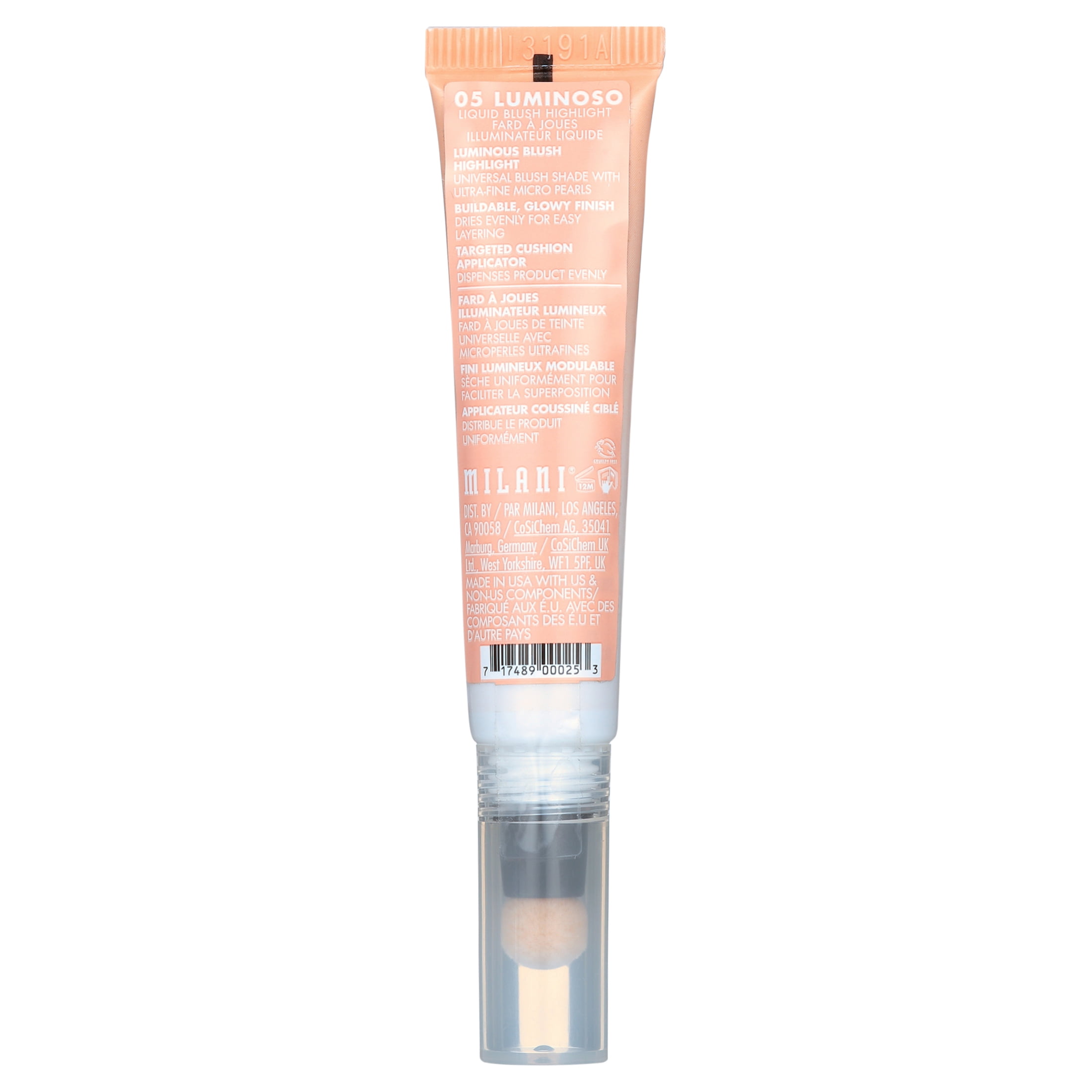 Milani Luminoso Cheek Kiss Liquid Blush Highlight, Luminoso