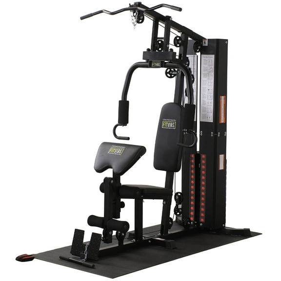 BalanceFrom Multifunctional Home Gym Workout Station with Floor Mat & 160 lb. Weight Stack