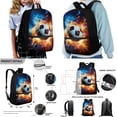 thumbnail image 2 of ZUXONGSY Soccer Lightning Flame Print School Backpack Set of 4 for Kids Boys Girls Primary Student Book Bag with Lunch Box Pencil Case and Water Bottle Holder Teens Schoolbags Back Packs Satchel, 2 of 6