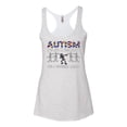 thumbnail image 3 of Wild Bobby, Autism Is Not A Disablity ItÃ¢â‚¬â„¢s A Different Abilty | Autism Awareness Dabbing Skeleton Inspirational Christian Tri-Blend Racerback Tank Top, Heather White, Large, 3 of 5