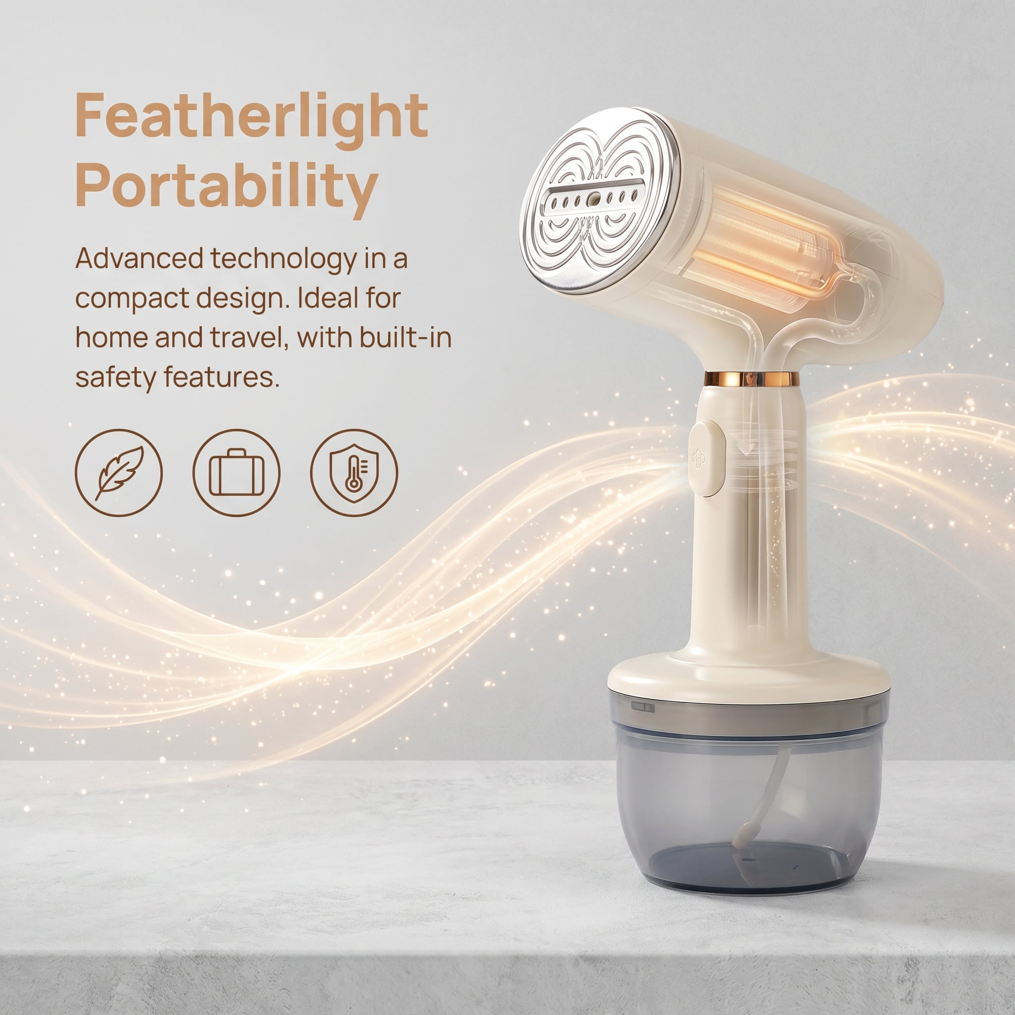 Handheld Steamer for Clothes with 2-Level Temperature Control, 1000W Portable Travel Garment Steamer & Mini Iron, 60-Min Continuous Steam for Home and Travel, Heat-Resistant Design