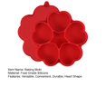 thumbnail image 4 of vnanda Baking Mold for Burgers Silicone Baking Mold 5 Compartments Heart Shape Versatile Burger Patties Cake Dessert Mold for Kitchen Bakery Heart-shaped, 4 of 8