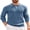 Blue, variant on Mens Polo Shirt Classic Quarter Button Sweaters Slim Fit Long Sleeve Knitted Golf Shirts