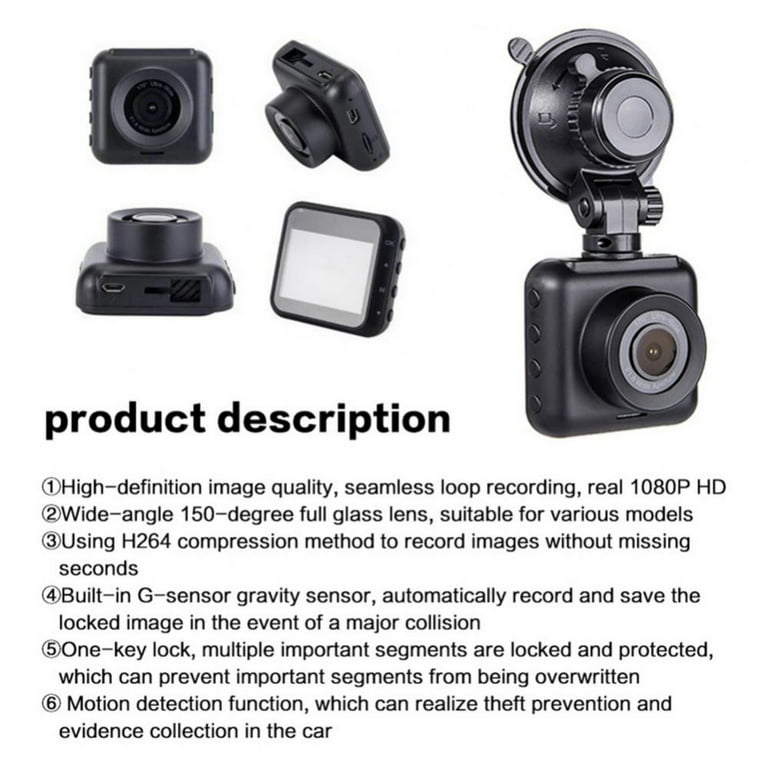  Mini Dash Cam, Small Dash Camera for Cars Full HD 1080P 2.31  IPS Screen 140°Wide Angle Small Dash Cam w/G-Sensor, Parking Monitoring,  Loop Recording and 32GB Card Included [2021 New Version] 