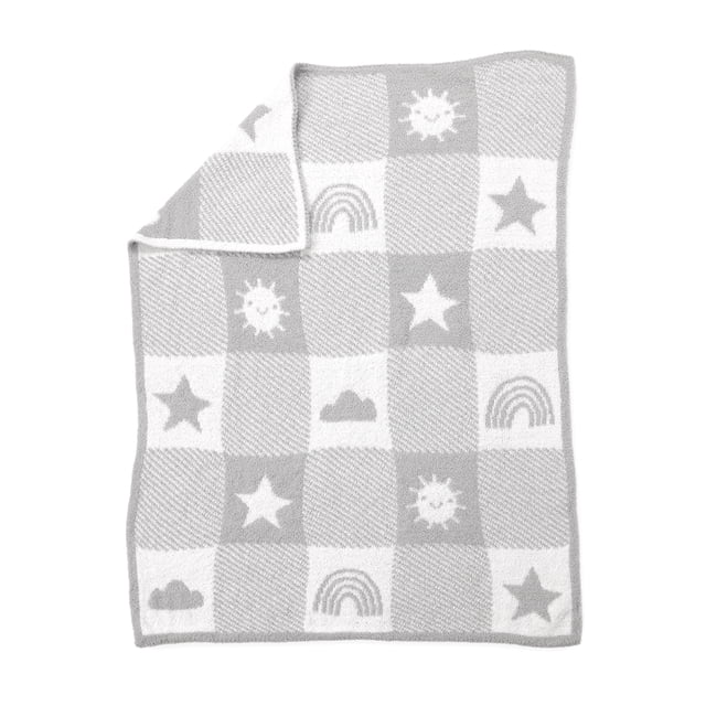 Couverture bébé George Baby Grey en chenille 76 x 102 cm