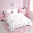 thumbnail image 2 of Erosebridal Pink Bowknot Kids 7pcs Bedding Comforter Set,Cute Bowtie Princess Queen Bedding Sets For Girls,Pink Reversible, 2 of 7