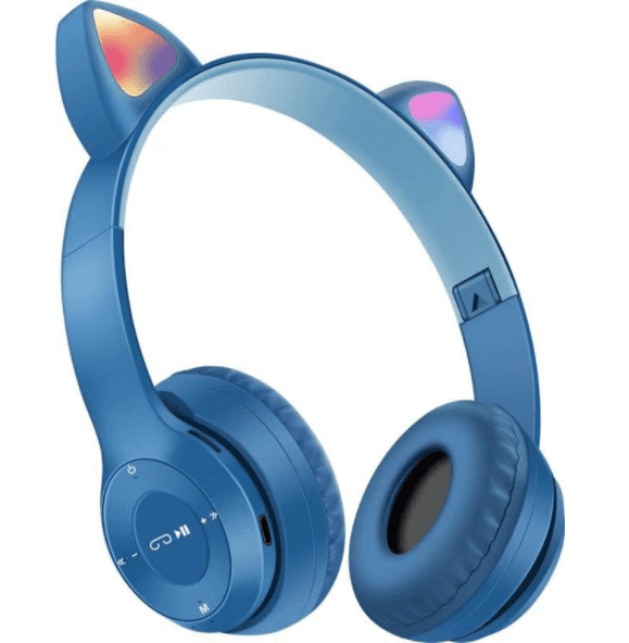 Kids Bluetooth 5.0 Cat Ear Headphones Foldable On-Ear Stereo
