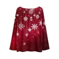 thumbnail image 3 of Uootdi Christmas Graphic Print Long Sleeve Sweaters for Women Crewneck Drop Shoulder Knit Pullover Cute Gift Santa Claus Fall Tu nics Tops, 3 of 4