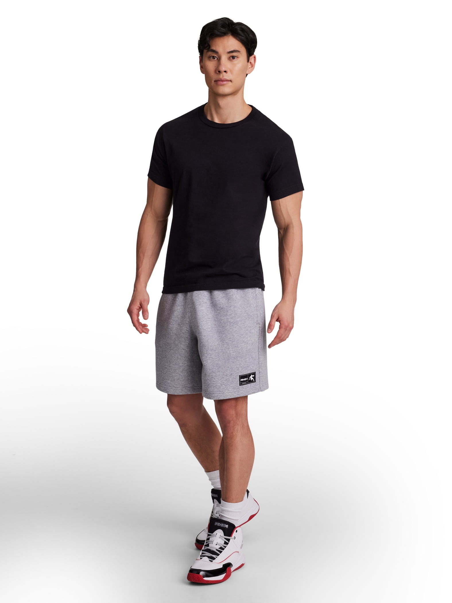 AND1 Men's and Big Men's Free Throw Short, 8" inseam, Sizes XS-5XL